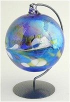 Blue Glass Orb and stand